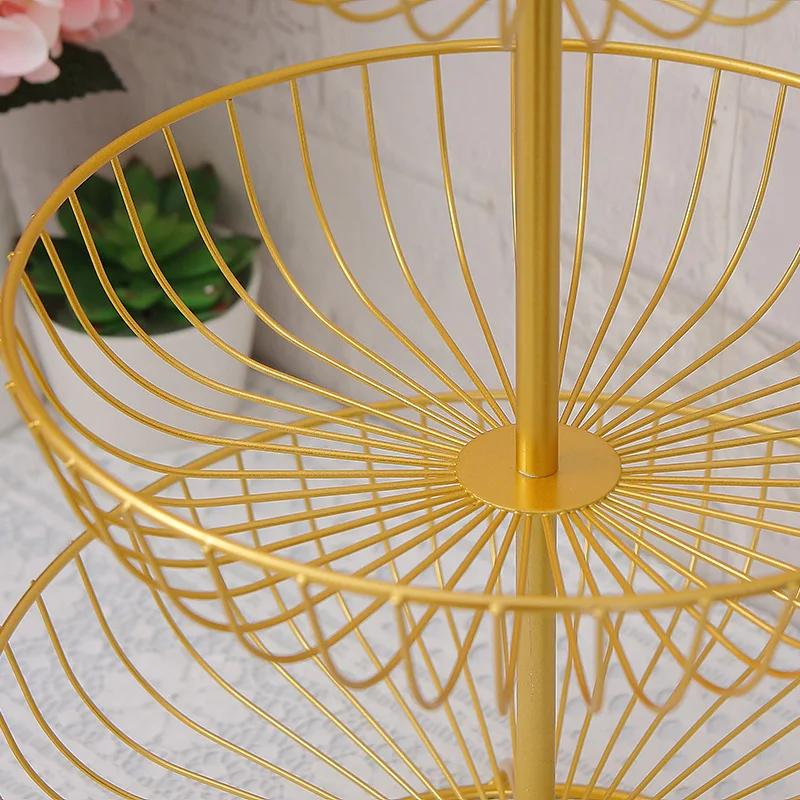 Panier à fruits en métal noir à 3 niveaux, assiette de fruits, comptoir de comptoir, plateau de Style rétro noir, panier de rangement, support de Buffet de bonbons