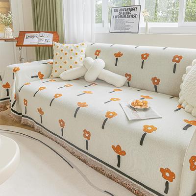 Chenille Sofa Cover Cloth Four Seasons Universal Full Cover Sofa Cover Anti-Scratching One Piece Little Flower Sofa Cover Blanket