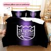 Sacramento Kings Pattern Bedding Quilt Set  Home Decoration  Gift (1 * duvet cover + 2 * pillowcase  without core)
