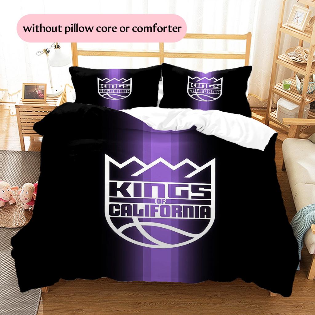 Sacramento Kings Pattern Bedding Quilt Set Home Decoration Gift (1 * duvet cover + 2 * pillowcase without core)
