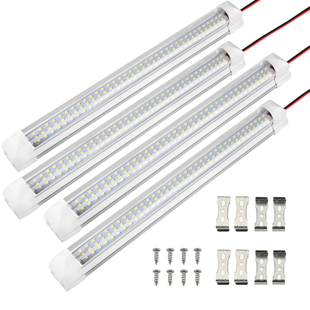 4 Pack 12V 108 LEDs Car Interior LED Light Bar Led Light Strips with ON/OFF Switch for Car Trailer Truck Van