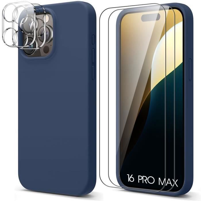 Coque de protection - BOOLING - iPhone 16 Pro Max - Silicone - Effet Mat - 2 Verres Trempés