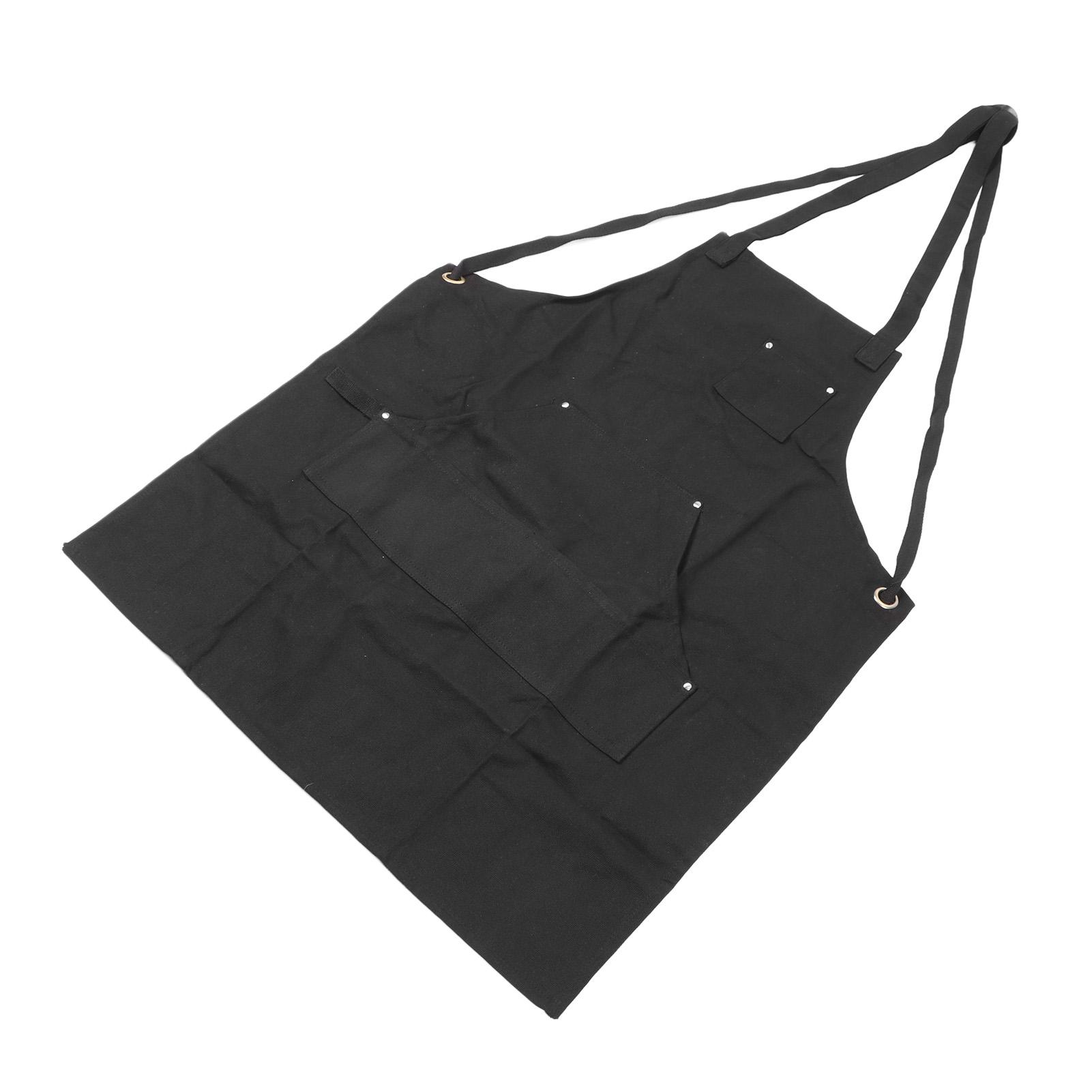 Work Apron Multifunctional Adjustable Canvas Work Apron with Pockets for Carpenter Electrician Chef Hairdresser