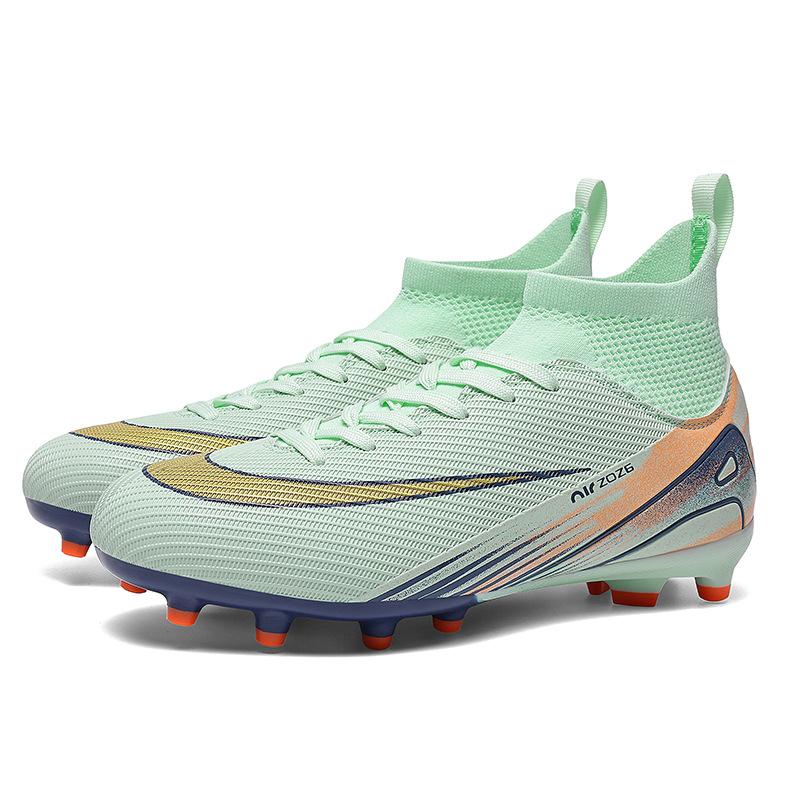 High-Top Football Shoes Tf Broken Nails Artificial Turf Ag Nails Leather Feet Men And Women Children And Adolescents Training Shoes