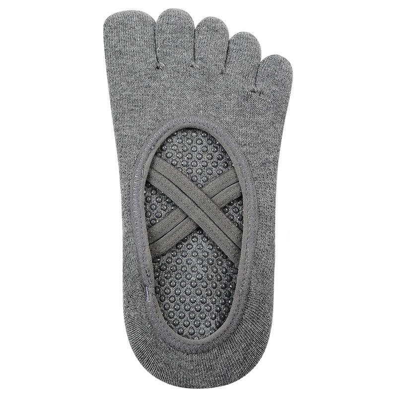 MEIKAN Double Cross Strap Non-Slip Pilates & Yoga Five-Finger Socks 35-38