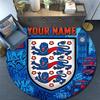 Custom Name,England National Football Team Pattern Round rug,Carpet Rug for Living Room Bedroom Playroom ,Non-slip Floor Mat,Holiday Gifts and Birthda