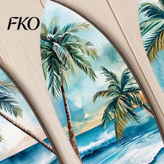 French Vintage Home Decor 3Pcs Wooden Surfboard Wall Art Decor, Natural Wood Hanging Sign, Sun-resistant Sculpture Lightweight Tropical Summer
