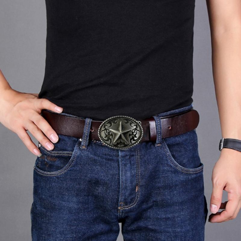 Retro Star Belt Buckle Five-Pointed Star Belt Buckle Cowboy Belt Buckle Belt Accessories Christmas Birthday Gift
