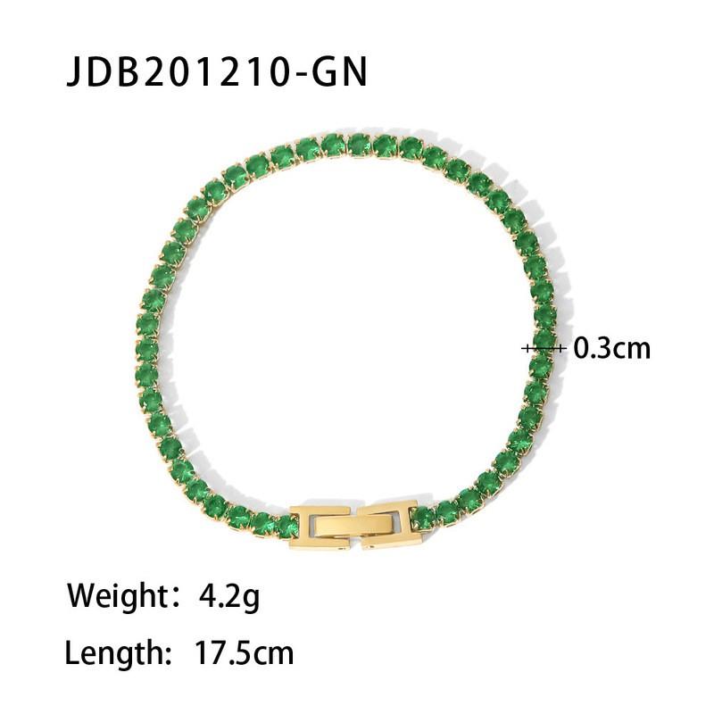 Stainless Steel Womens Bracelet With Zirconia Inlay Geometric Design INS Style Fashion Accessory Titanium Steel Bracelet with Zirconia, Gold Tone
