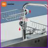 Hanging Faucet Rack Adjustable Height Flexible and Rotatable Kitchen Sink Drain Holder Suitable for Soap Sponges Brushes