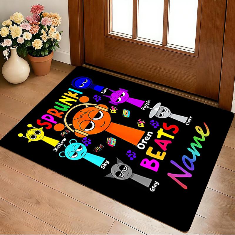 Custom Name Sprunki Love Living Room Non-Slip Area Rug Soft Carpet for Bedroom Kids Playroom Sofa Office Home Decor Doormat