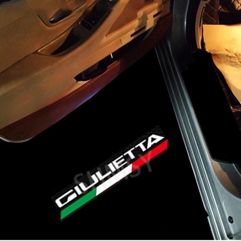 2Pcs LED Car Door Ghost Shadow Courtesy Lights For Alfa Romeo Giulietta 2011-2019 2020 2022 2021 Projector Emblem Accessories