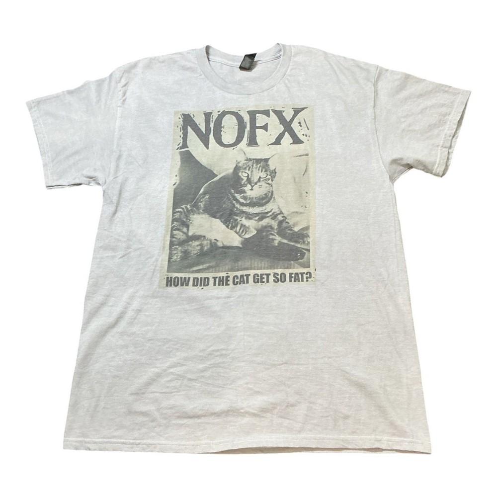 

NOFX How Did The Cat Get So Fat Graphic TShirt Mens Heather Gray Punk Rock Tee Unisex T-Shirt XL