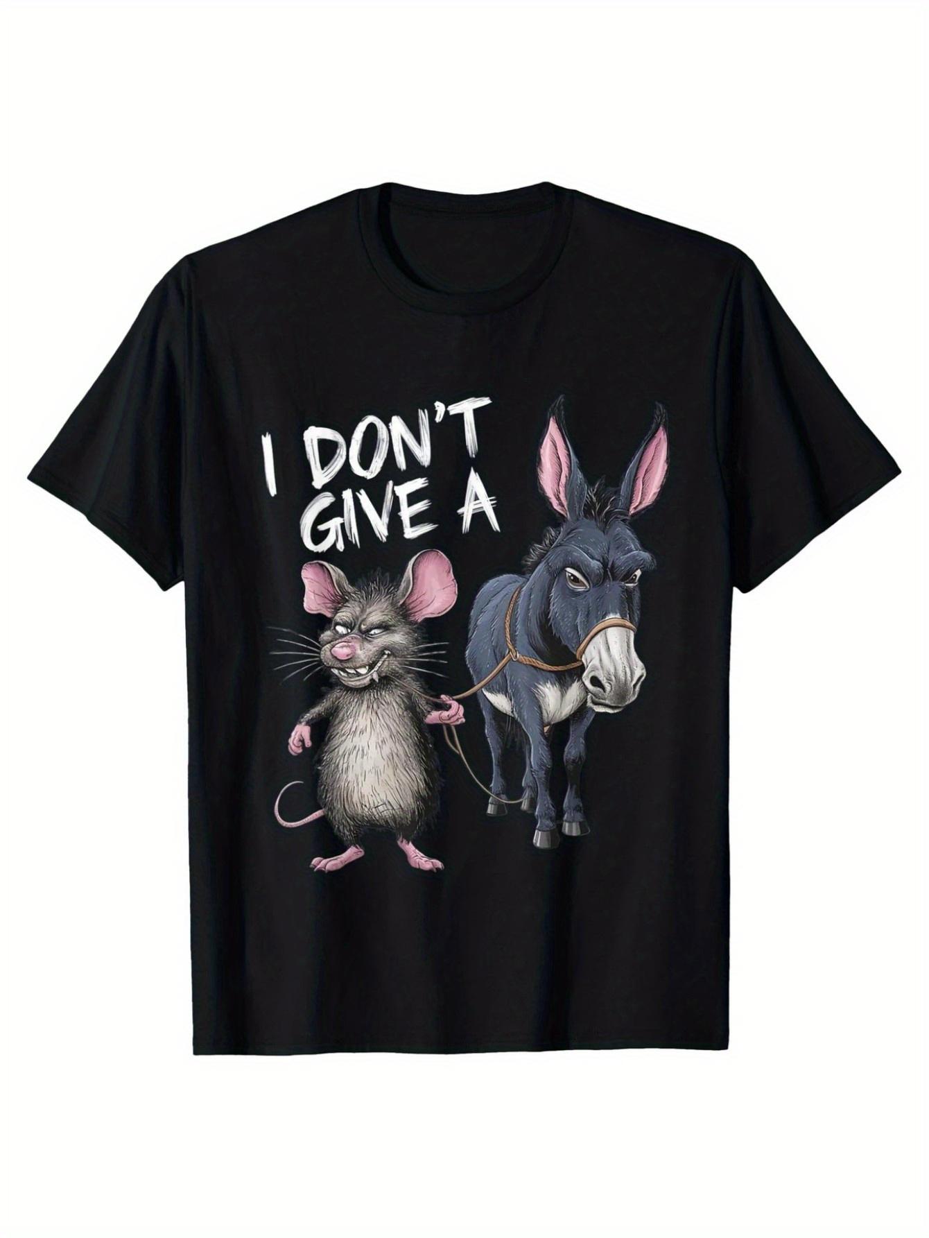 Fashionable Letter Pattern cartoon animal design pattern 100 cotton summer short sleeve Oneck casual printed mens Tshirt S