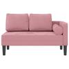 Pink Velvet Chaise Longue with Cushions