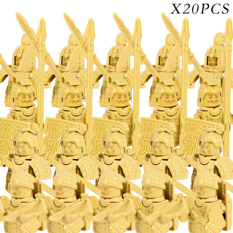 21PCS Medieval Military Soldiers Army Figures Armor Guard Warriors Archer Knights Building Blocks Bricks Toys for Kid Gifts