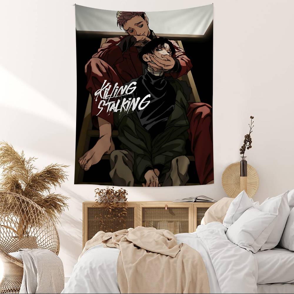 Anime Killing Stalking Tapestry Art Printing Japanese Wall Tapestry Anime Wall Hanging Home Decor 100X70CM