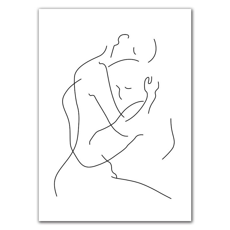 Nordic Minimalist Figures Line Art Sexy Woman Wall Canvas Painting Girls Drawing Posters And Prints Decor For Living Room HD0095