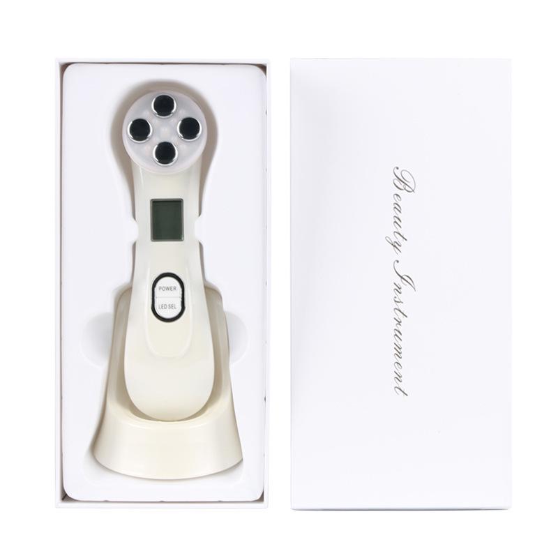 4-Color LED Beauty Device for Home Use: Handheld Facial Skin Rejuvenation and Essence Absorption.