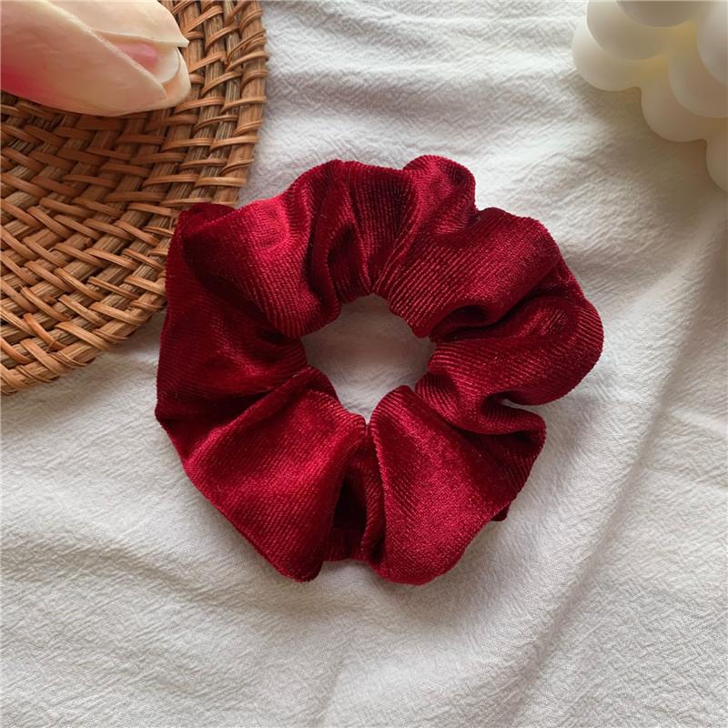 New Arrival Winter Velvet Hair Scrunchies Hair Tie Women Ponytail Holder Solid Color Hair Rubber Bands Girl Hair Accessories