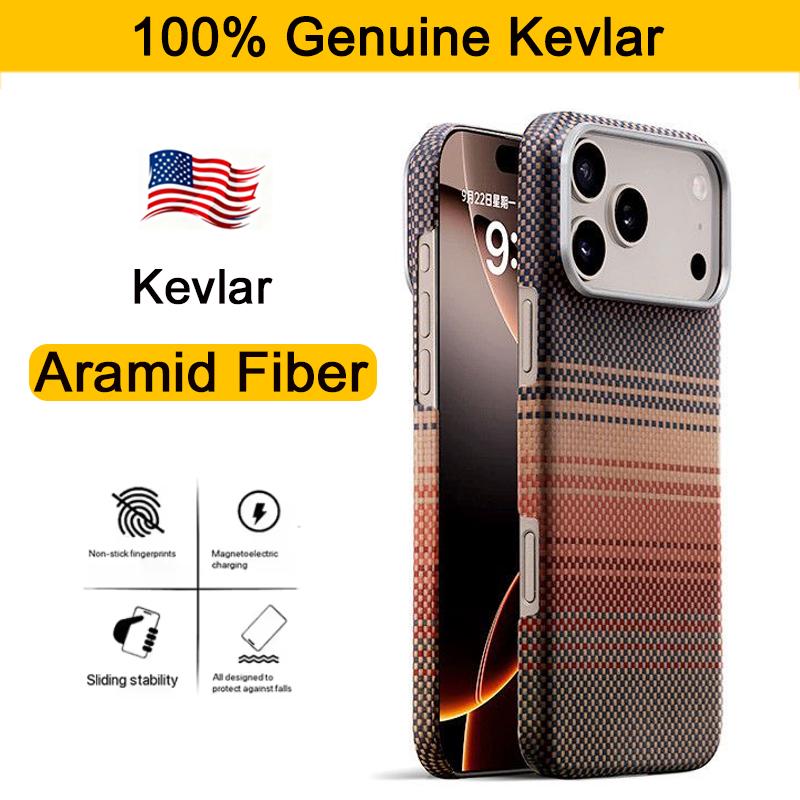 100% Kevlar Aramid Carbon Fiber Case for IPhone 18 17 Pro Max 18Pro with Magsafe Luxury Cover Magnetic Ultra-Thin Back Case