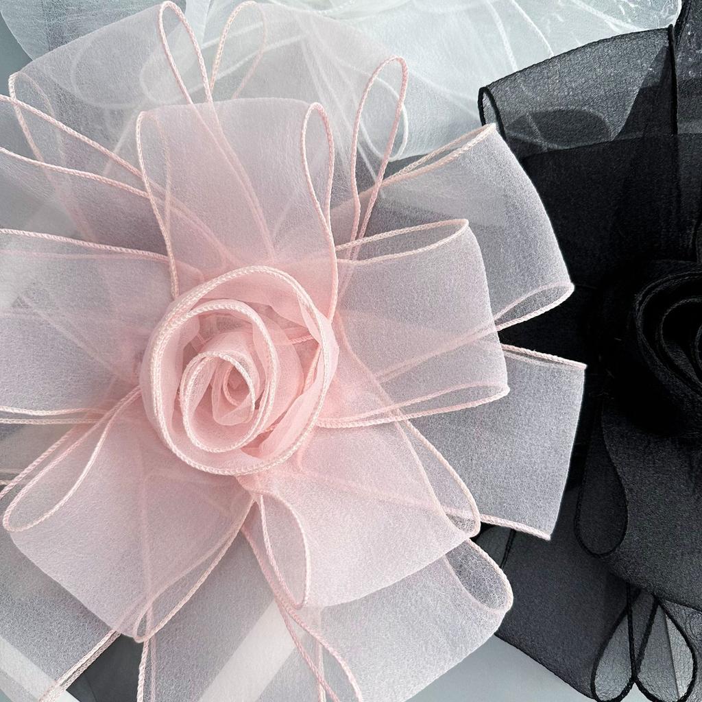 Multi-Color Mesh Pleated Three-Dimensional Flower Corsage Clothing Dress Dress Hair Accessories Decorative Cloth Sticker Accessories