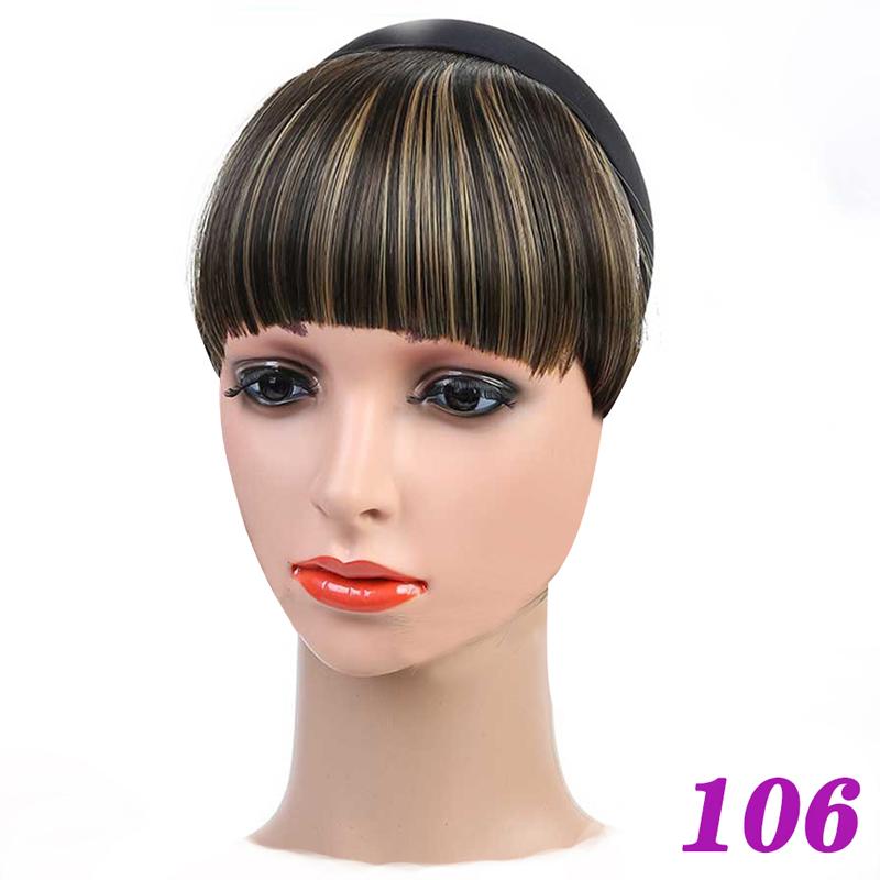 Synthetic Heat Resistant Hair Neat Fringe With Braids Headband Blunt Bangs Hair Extensions For Women Hairpieces