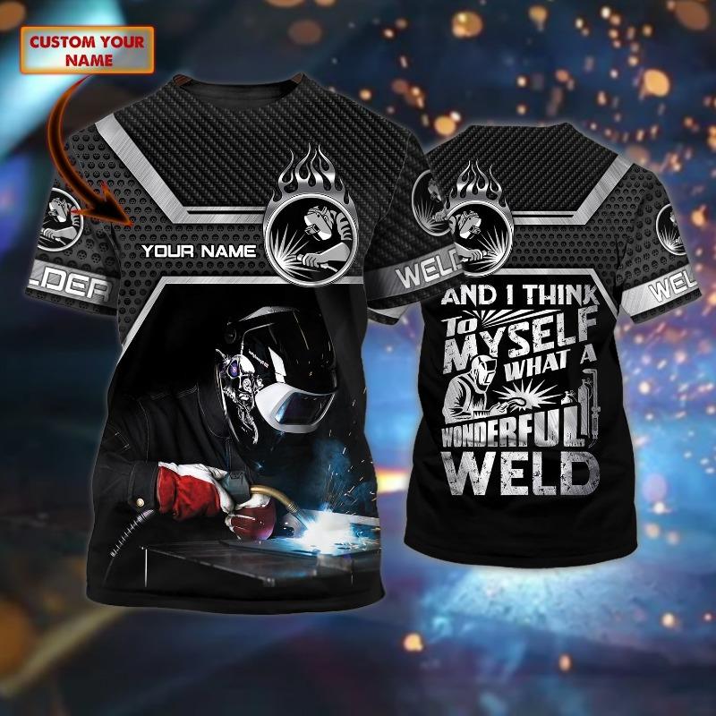 Fashion Personalization Name Men's T-Shirts Funny 3D Print Welder Uniform Casual O-neck Short Sleeve Top Hip Hop Trend Loose Tee