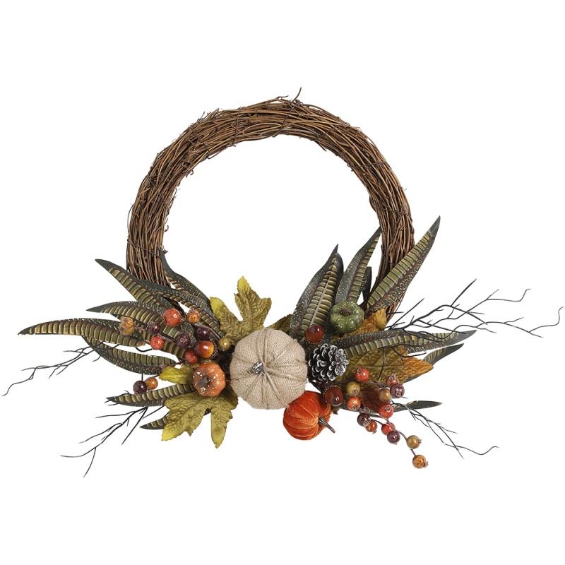 

1Pcs Pumpkin Garland Halloween Maple Leaf Decor Home DIY Crafts Wreath Autumn Decoration Artificial Rattan Cane Navidad Decor 22cm