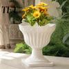 Large Plastic Planter White Urn Pot, Tall Vintage Roman Column Flowerpot, Decorative Flower Pot Plant Container for Indoor Outdoor Garden Front Porch