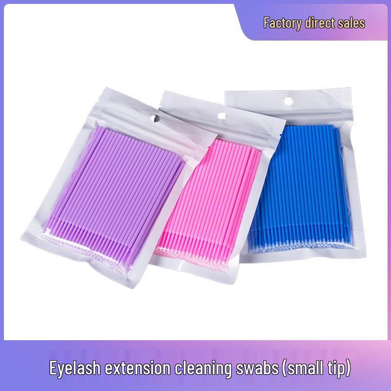 Eyelash Extension & Microblading Cotton Swabs - Beauty Cleaning Sticks for Grafted Eyelashes Remover фиолетовый