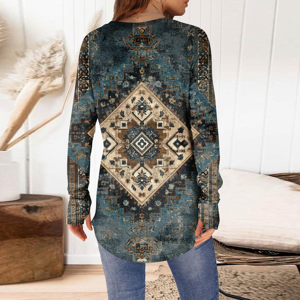 Womens Oversized Sweatshirt Graphic Sweater Long Sleeve Drop Shoulder Round Shirt Tops Vintage Clothes