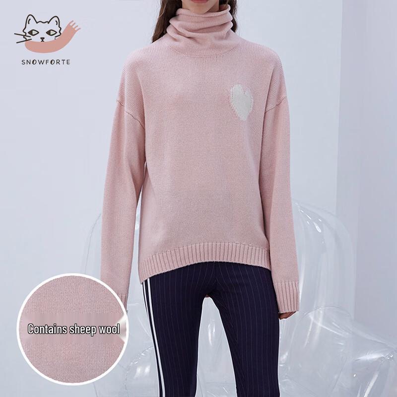 Snooford Women's Cashmere Blend Relaxed Turtleneck Sweater