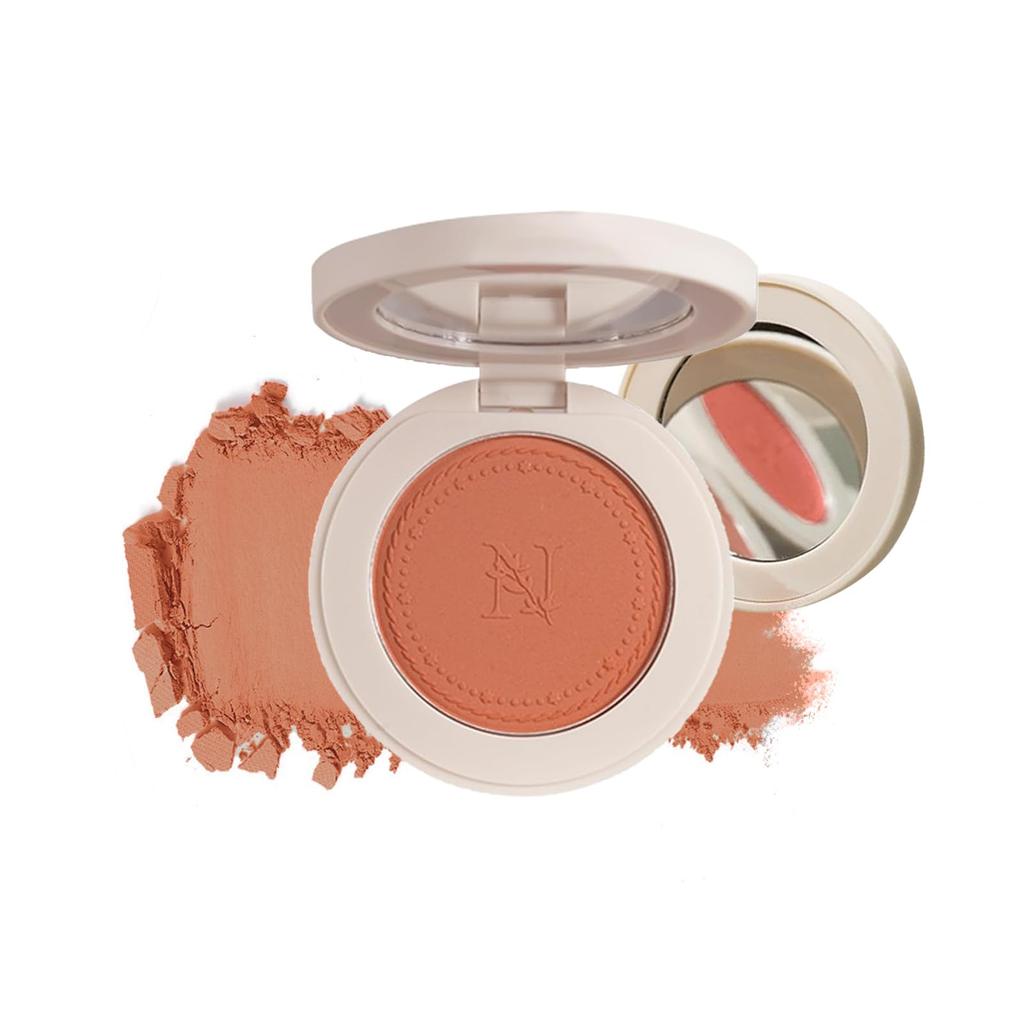 Gevlonecirly Natural Cheek Powder Matte Highly and 3 Shades Set, Cheek, Finish, Pigmented, Blush, Highlighter, (02-Tangerine)