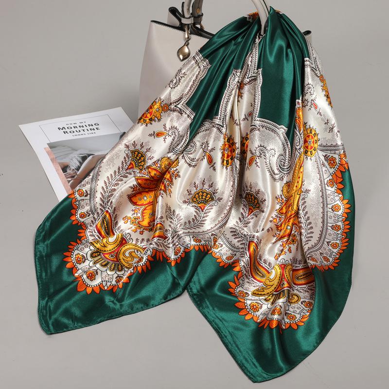 90 Square Scarves, Silk Scarves, Women's New Spring and Summer High-end Sense Versatile, Thin Scarves, Shawls Outside