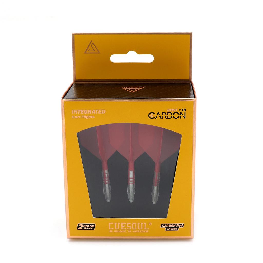 CUESOUL Integrated Dart Flights ROST AK57 T19 Carbon Fiber Shaft Big Wing Shape 3 Sets CS-AK572-7