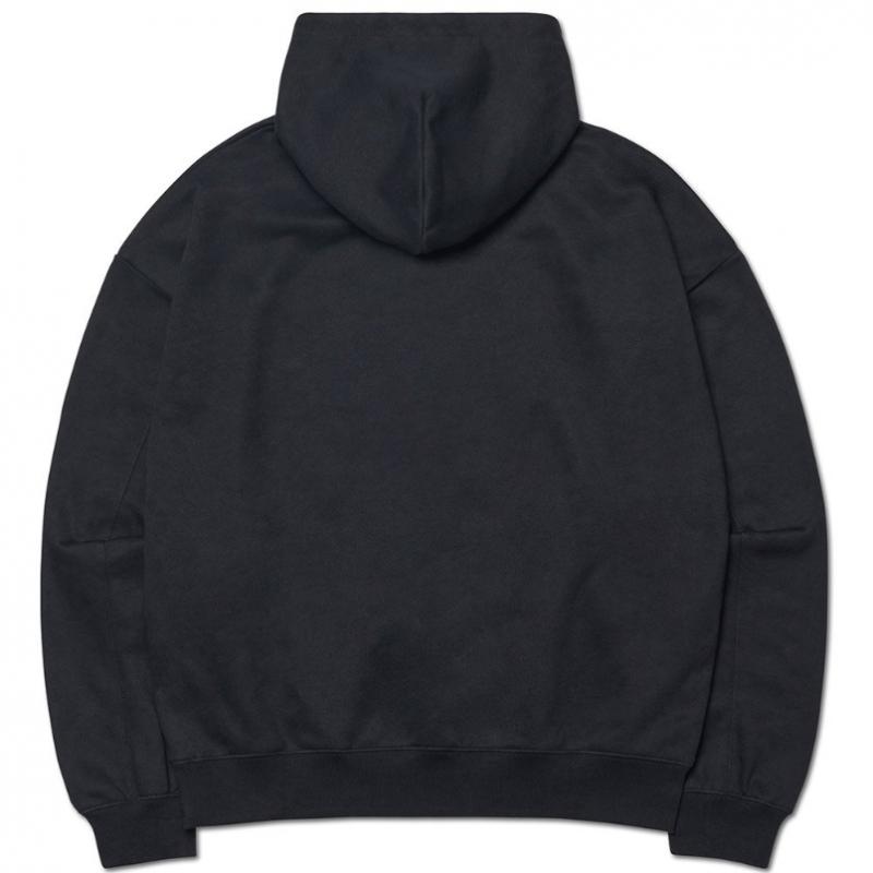 NOMANUAL Stamped Logo Hoodie   Black