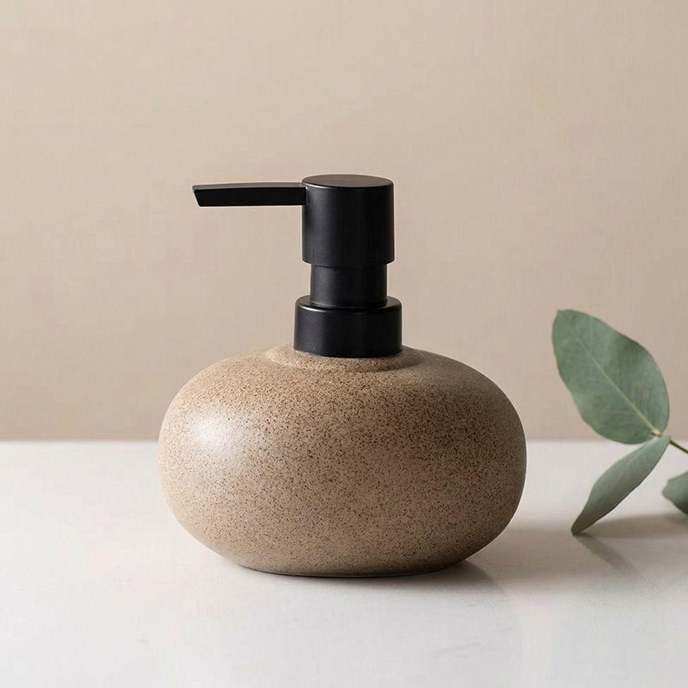 Coarse Pottery Press Bottle Stone-Textured Lotion Bottle Shampoo Soap Dispenser  Bathroom