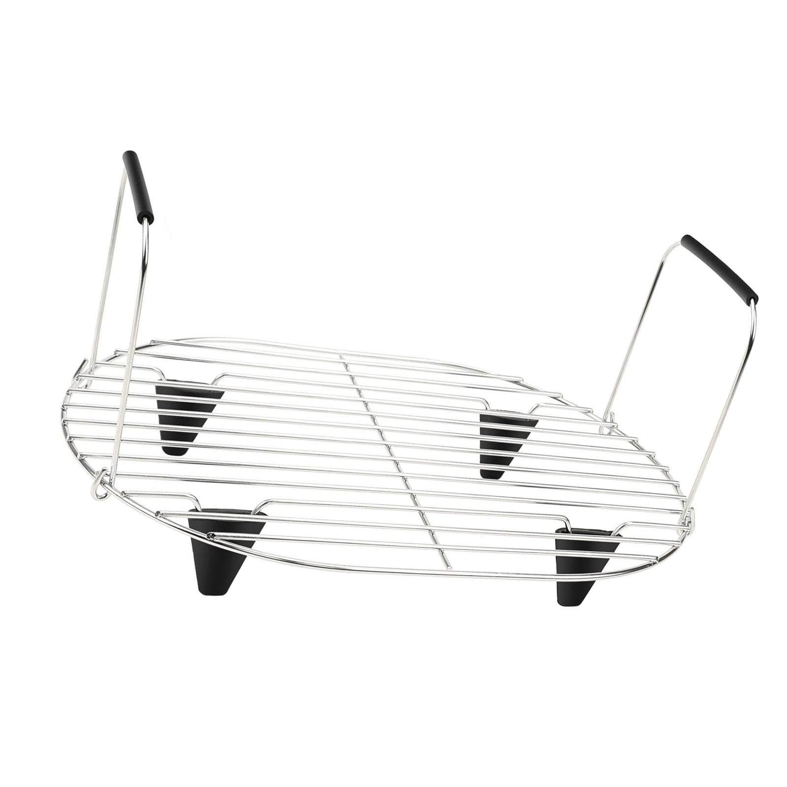 

Adjustable Cooking Rack with Silicone Feet Slow Cooker Rack Stainless Steel Texture Suitable for 8.5 Quart Slow Cooker