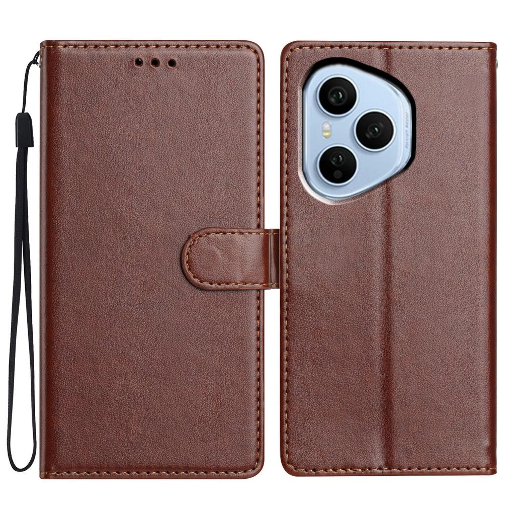 For Honor 400 Pro 5G (Global) Leather Case Wallet Stand Phone Cover with Handy Strap