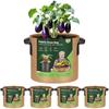 T4U Fabric Fabric Pot with 5 Set of Fabric Cultivation Planting Plant Flower Vegetable Root Zone Non-Woven Planter, Handle, Gallon, 5, Non-Woven Pot,