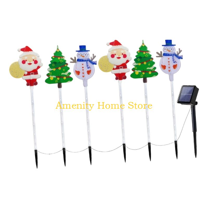 F26C Pack of 6 Solar Christmas Lights with Auto Dusk Sensor Providing Easy Operations for Various Outdoor Celebration