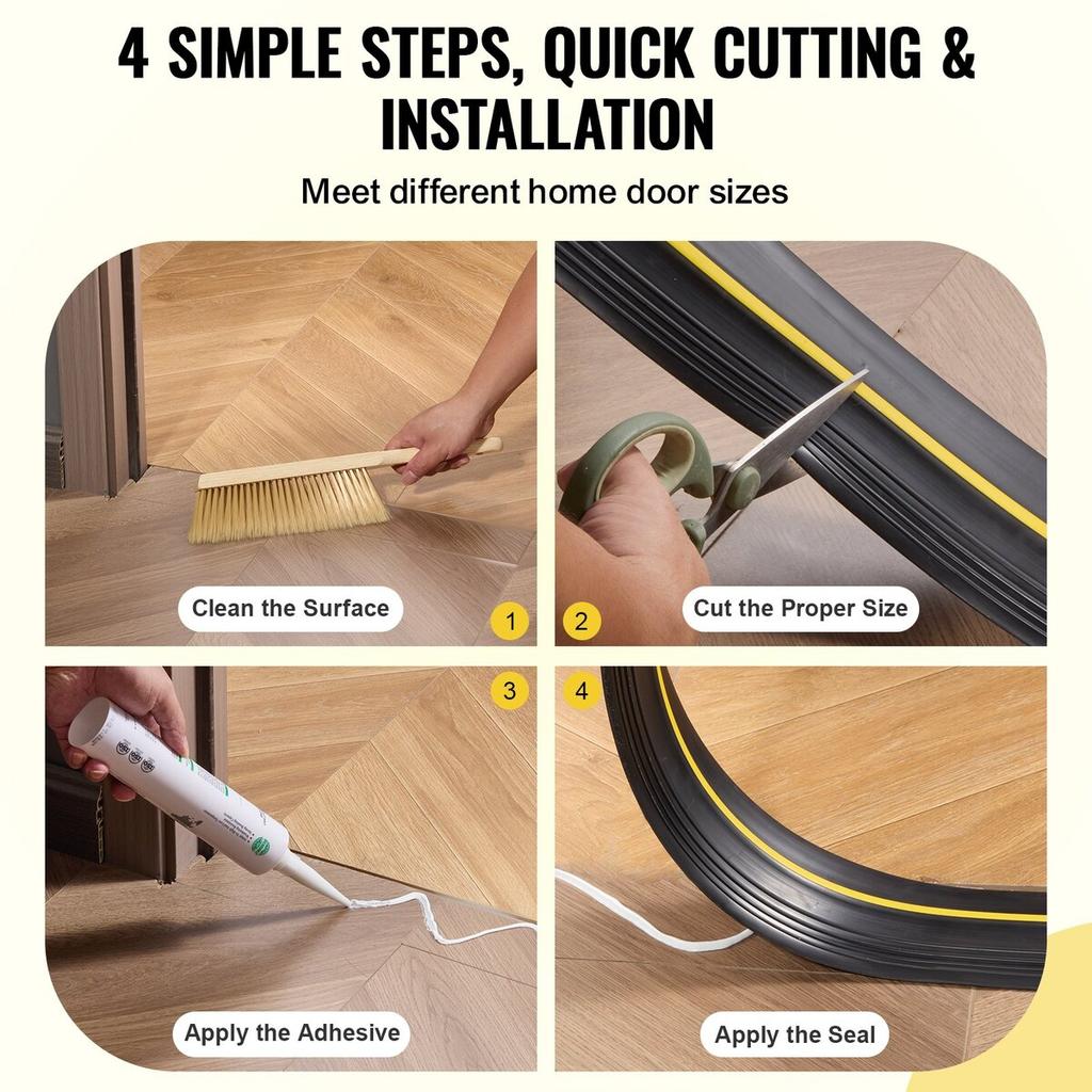Garage Door Threshold Seal Strip 20 FT Universal Bottom Waterproof PVC