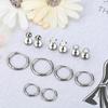 6 Pairs Earrings Sets for Multiple Piercing Small Huggie Hoop Earrings Flat Back Tiny Ball CZ Opal Pearl Stud Earrings for Women