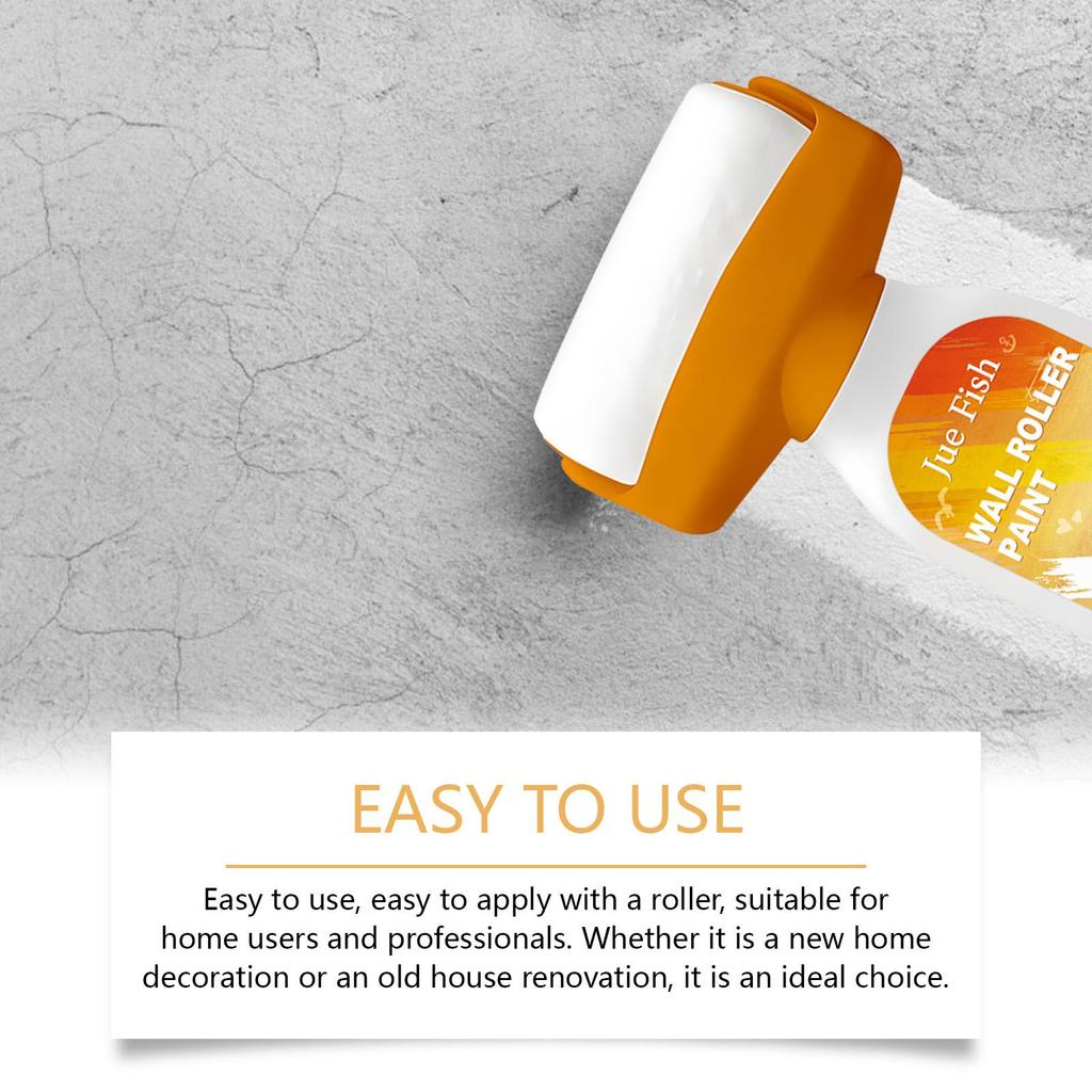 Jue-fish Quick-Fix Wall Roller Compound - White Instantly Conceals Holes, Nail Pits, and Cracks with One Coat (300g)