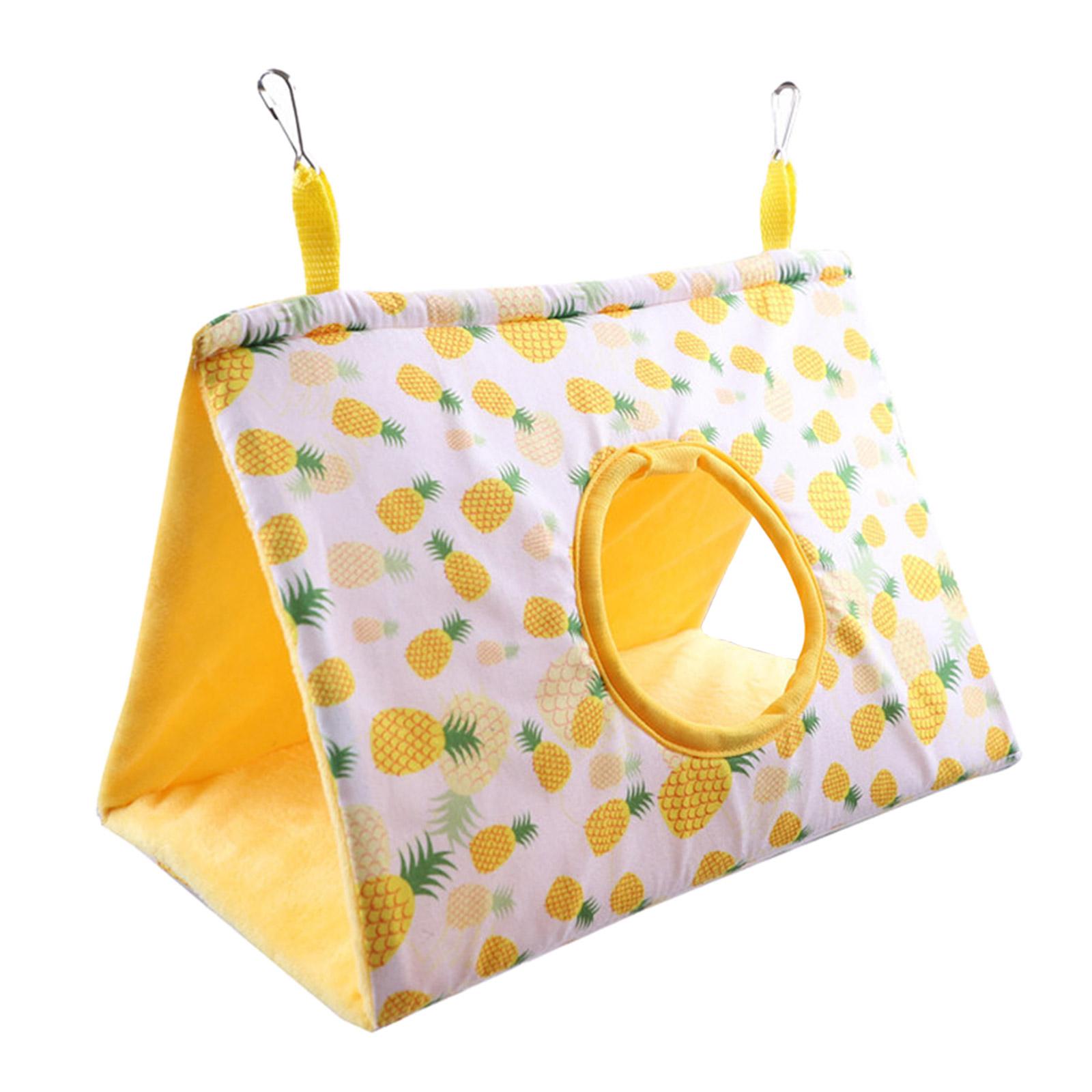 Parrot Nest Hammock Happy Snuggle Hut Hanging Tent Winter Warm House Small Animal Hideaway for Hamsters Budgies Conures S жёлтый