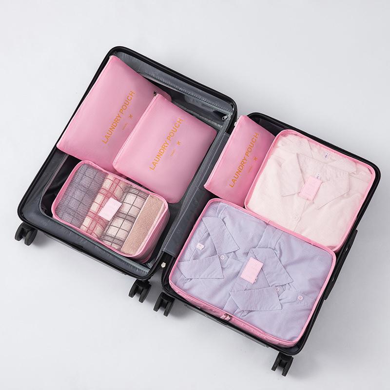 6-Piece Large Size Travel Organizer Portable Suitcase Organizer Clothes Shoes Makeup Bag Luggage Organizer Travel Storage Bag