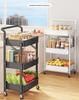 Carrello Multi-Livello Pieghevole Compatto: Scaffale Metallico Versatile per Bagno, Camera da Letto o Soggiorno