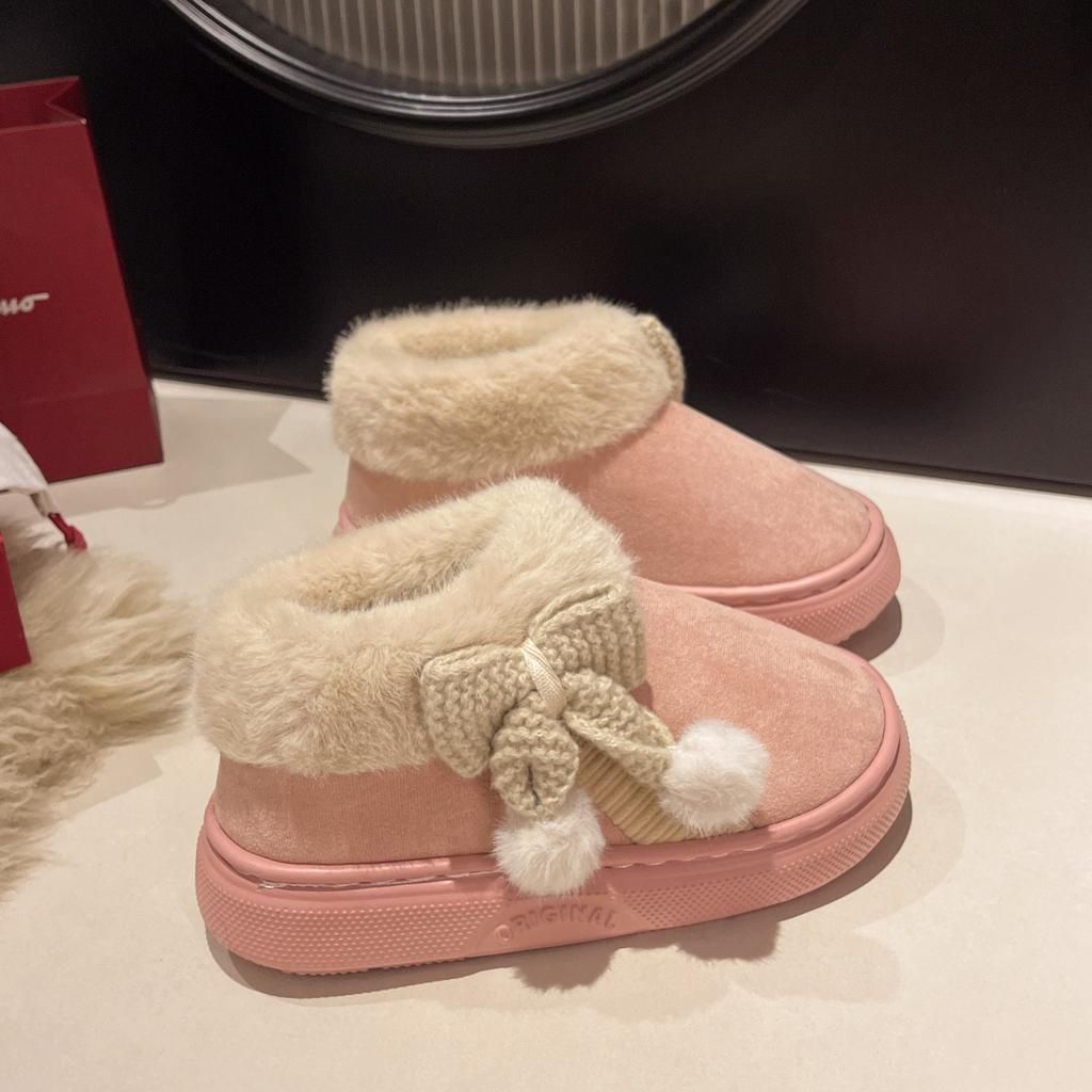Snow Boots Women's New Winter Velvet Thickened Non-slip Warm Fur Integrated Wool Cotton Shoes Warm
