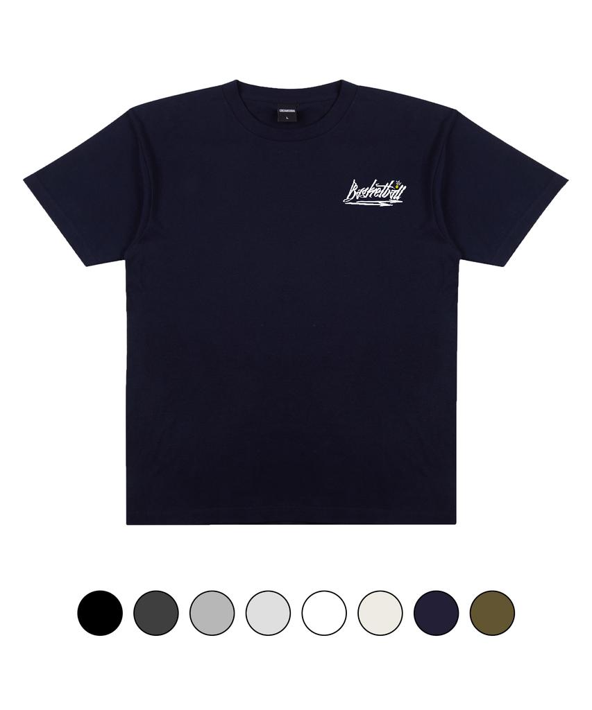 CREAM SODA LAB Basketball Short Sleeve T-Shirt Oversized Navy White